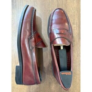 Vintage G.H. Bass & Co. Weejuns Burgundy Leather Penny Loafers USA Made 9.5D